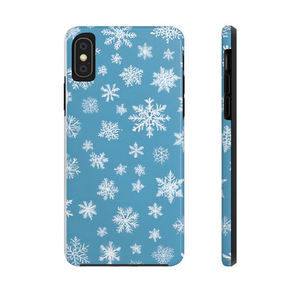 Snowflakes on Blue -Tough Phone Case for iPhone and Samsung Smartphones