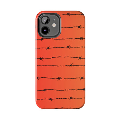 Barbed Wire on Salmon Ombre - Tough Phone Case for iPhone and Samsung Smartphones