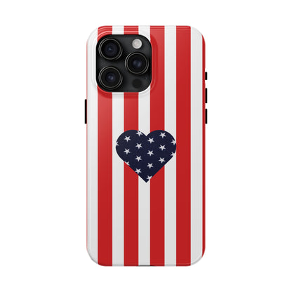 Stars and Stripes with Love - Tough Phone Case for iPhones and Samsung Smartphones