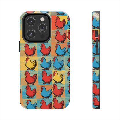 Artful Chickens - Tough Phone Case for iPhones and Samsung Smartphones