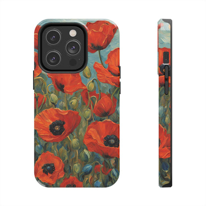 Field of Red Poppies - Tough Phone Case for iPhones and Samsung Smartphones