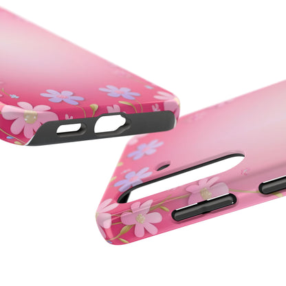 Phone Case - Flowers on Pink Ombre Design