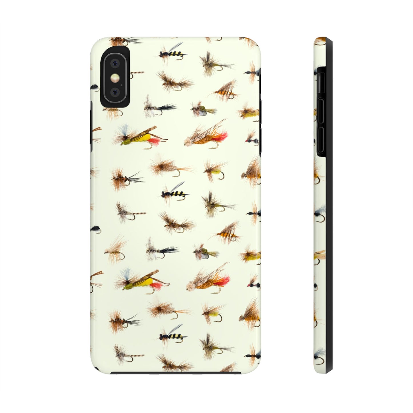 Dry Fly Fishing Lures in Cream  Tough Phone Case for iPhone and Samsung Smartphones