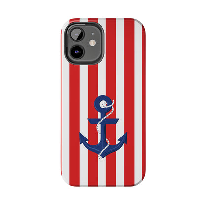 Stars and Stripes with Anchor - Tough Phone Case for iPhones and Samsung Smartphones