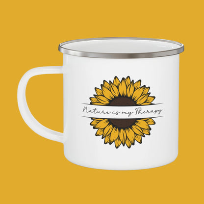 Nature is my Therapy Enamel Camping Mug