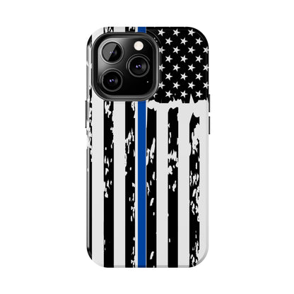 Phone Case: American Flag Blue Line Law Enforcement