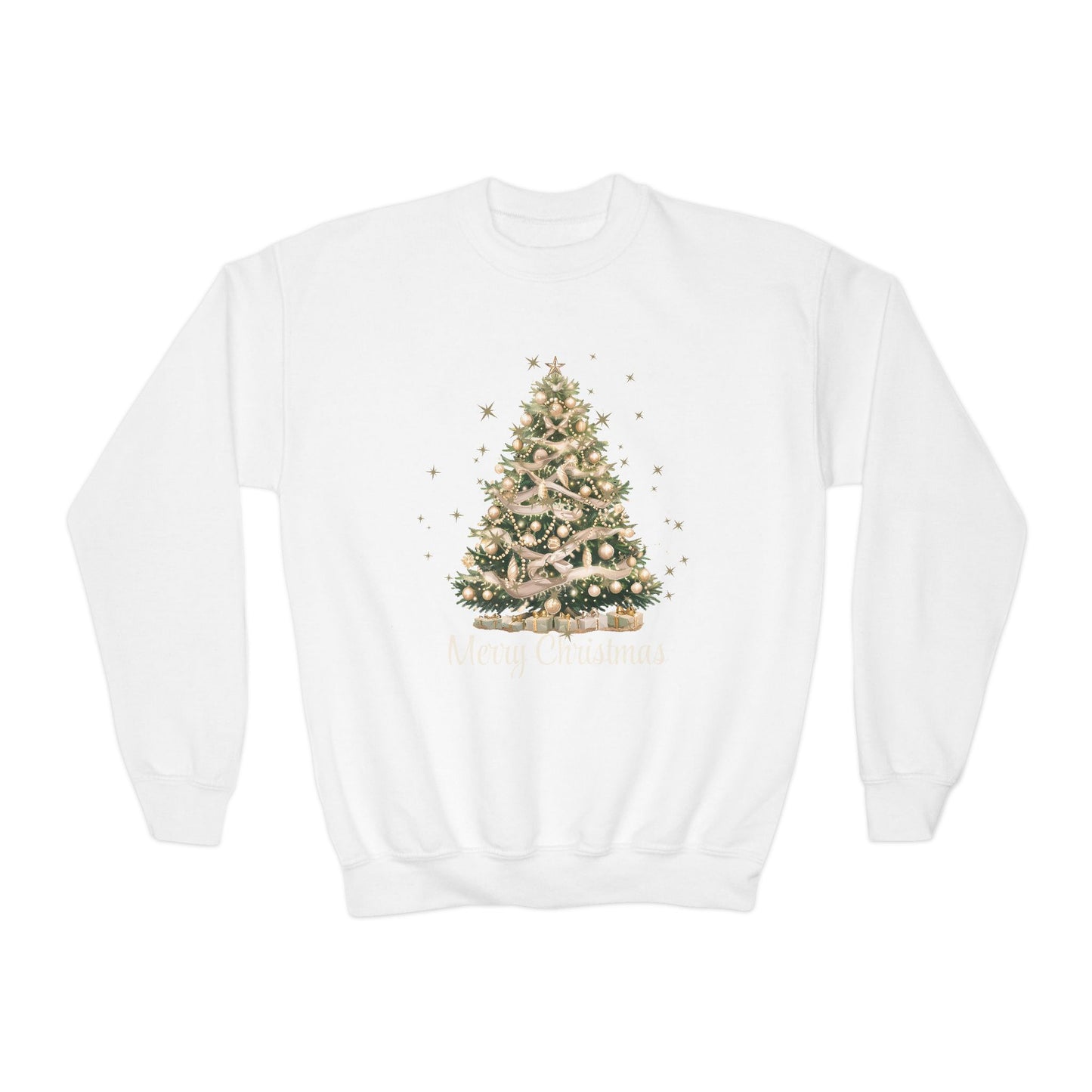 Youth Crewneck Sweatshirt - Elegant Christmas Tree Design