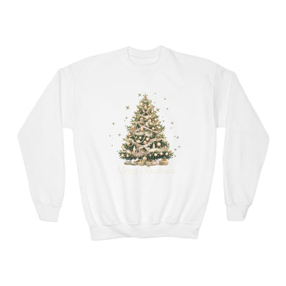 Youth Crewneck Sweatshirt - Elegant Christmas Tree Design