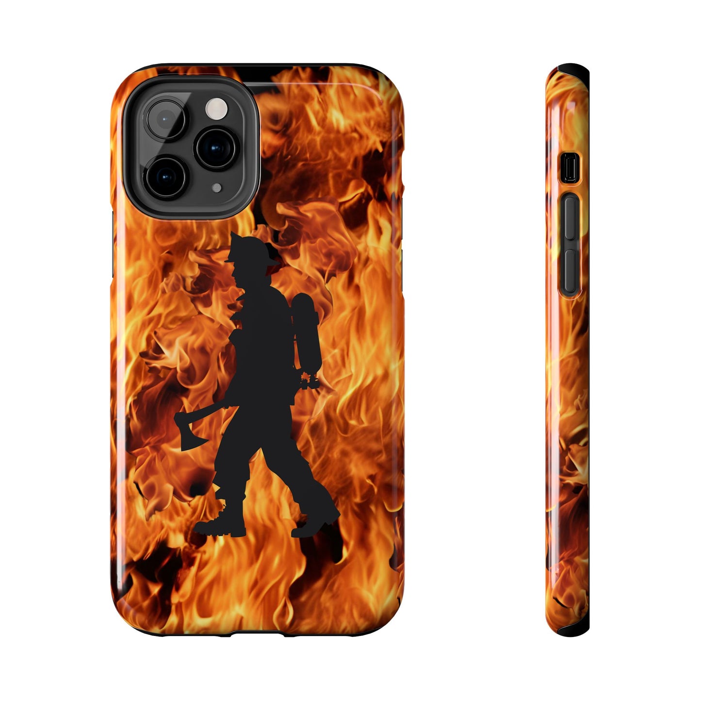 Phone Case Firefighter Silhouette Design for iPhone and Samsung Smartphones