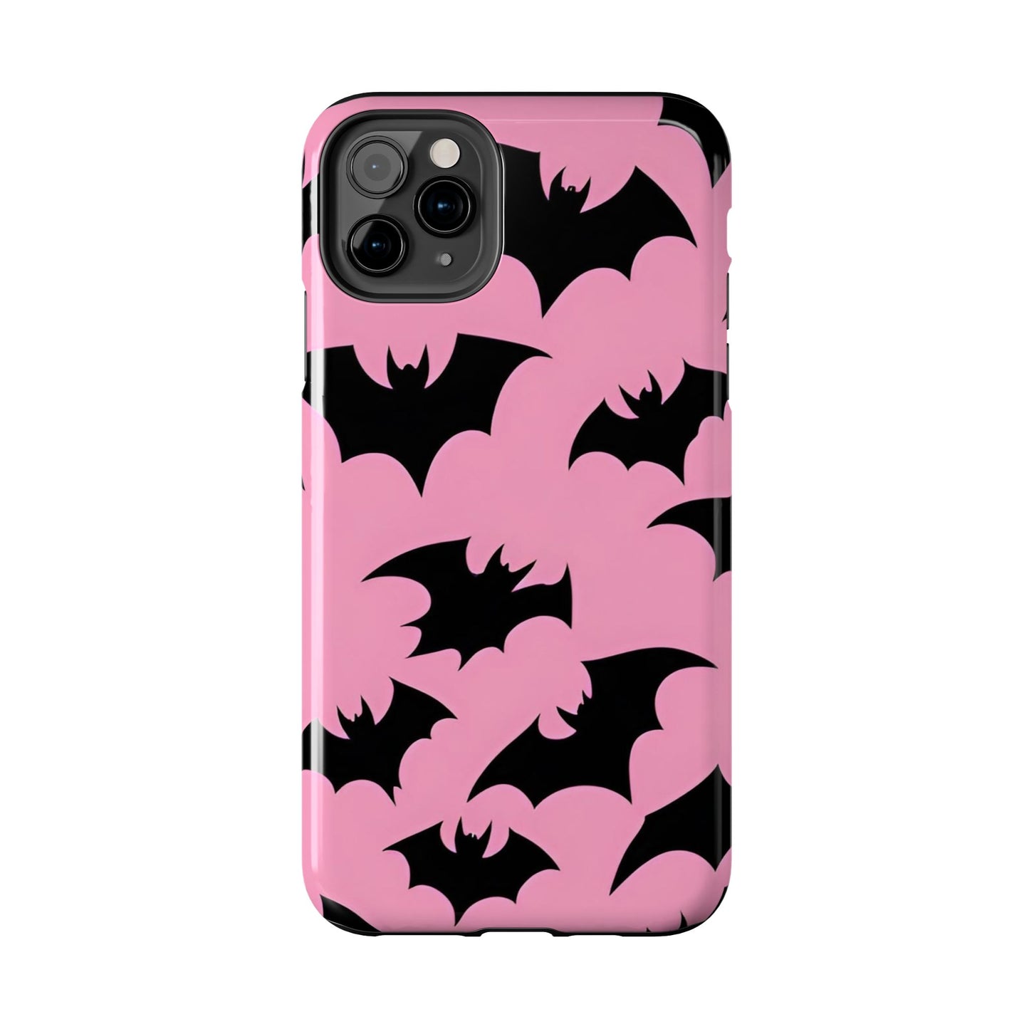 Halloween Bats on Pink - Tough Phone Case for iPhones and Samsung Smartphones