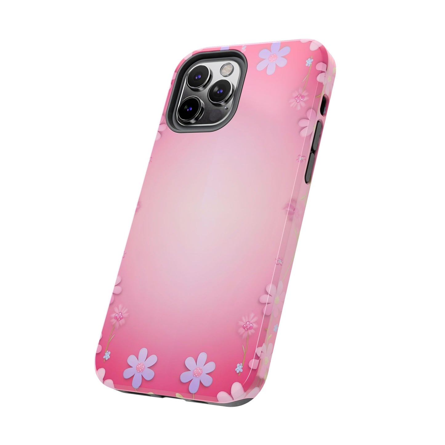 Phone Case - Flowers on Pink Ombre Design