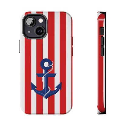 Stars and Stripes with Anchor - Tough Phone Case for iPhones and Samsung Smartphones