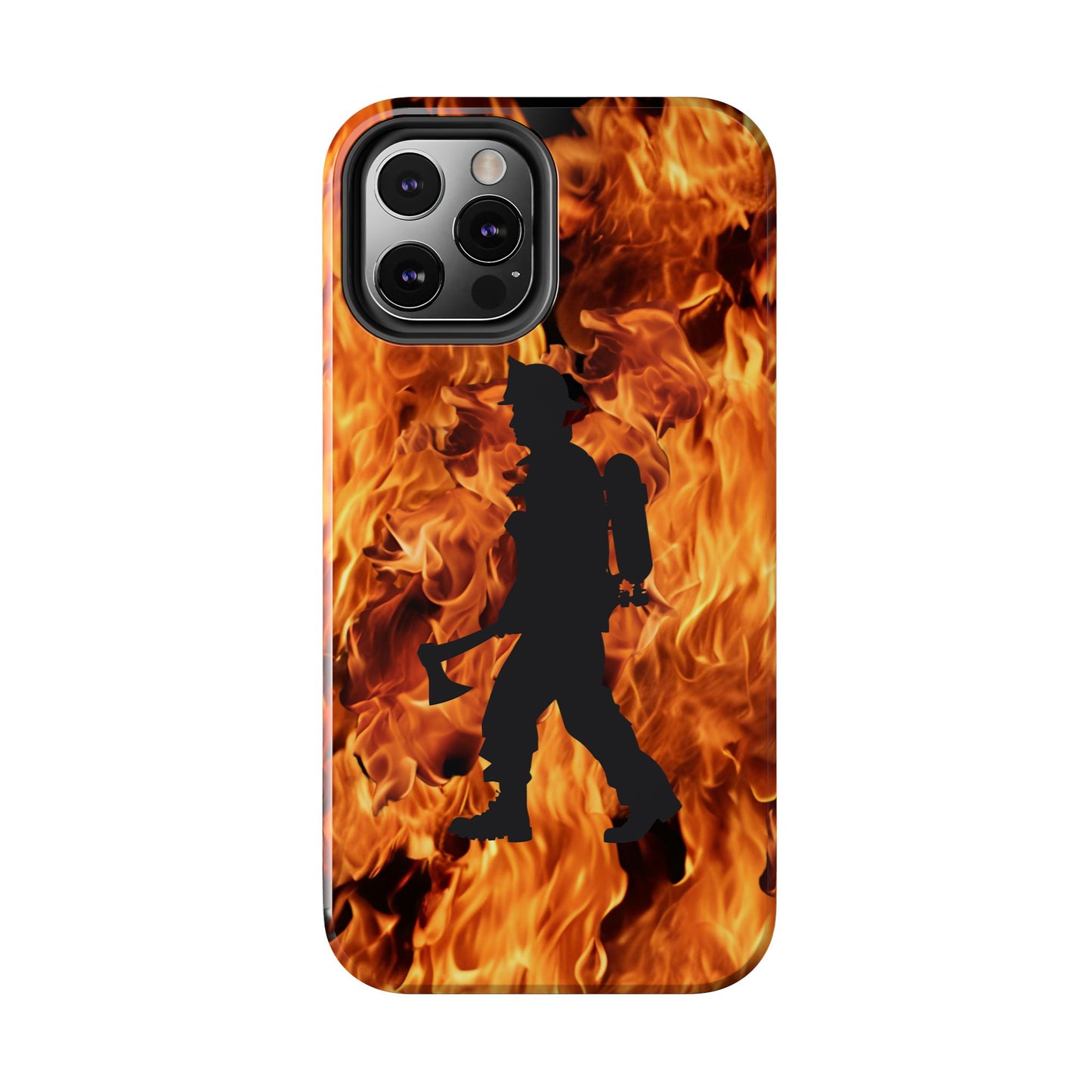 Phone Case Firefighter Silhouette Design for iPhone and Samsung Smartphones