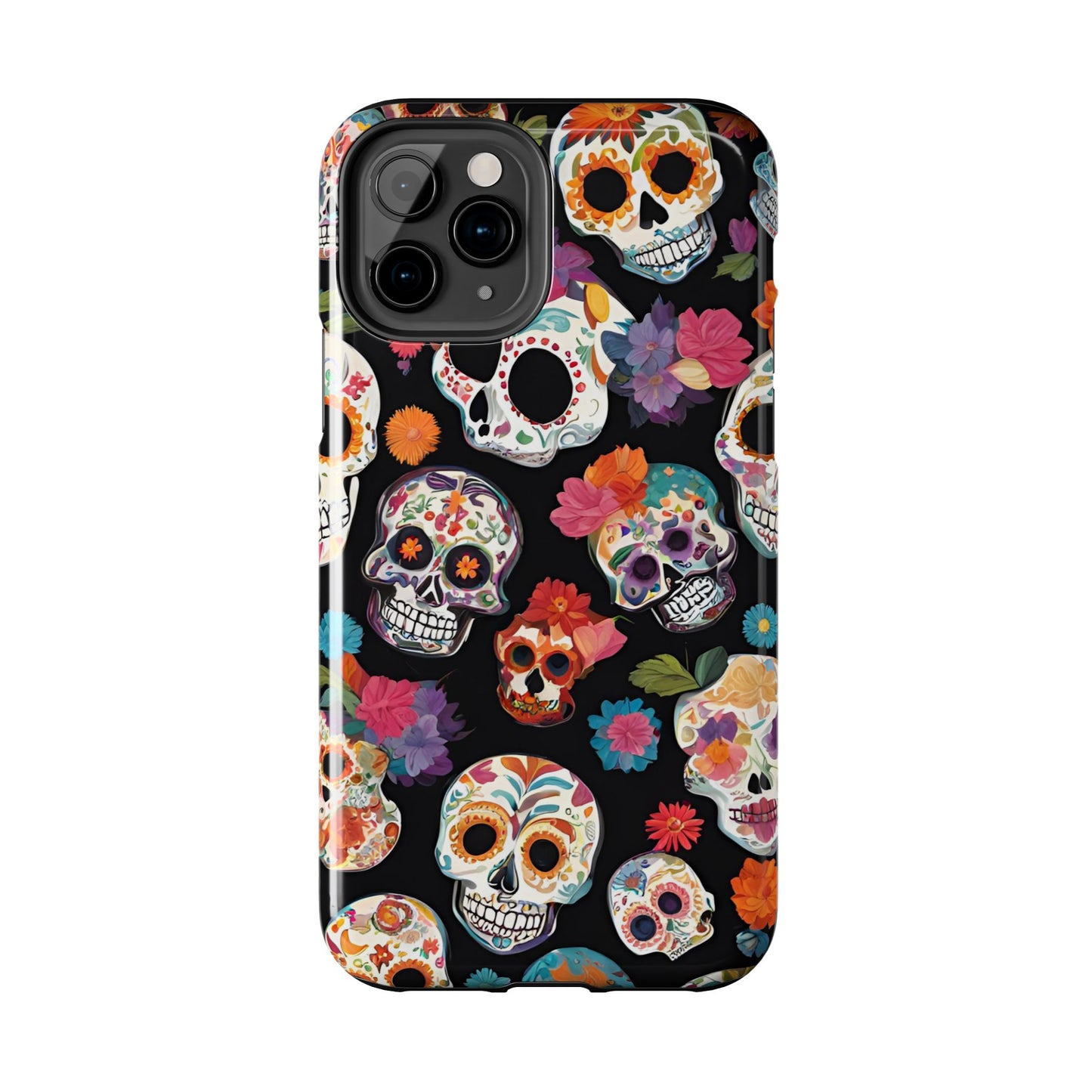 Day of the Dead Sugar Skulls el Día de Todos los Santos - Tough Phone Case for iPhones and Samsung Smartphones