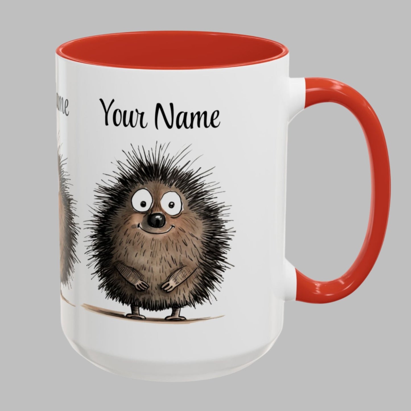 Personalized Funny Cute Porcupine Accent Coffee Mug (11oz, 15oz)