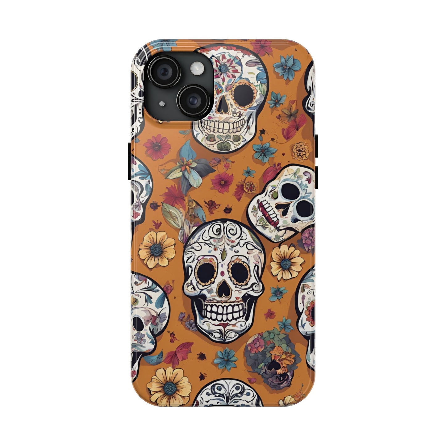 Phone Case - Day of the Dead Sugar Skulls Design  el Día de Todos los Santos iPhone and Samsung Smartphones