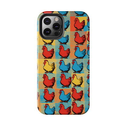 Artful Chickens - Tough Phone Case for iPhones and Samsung Smartphones