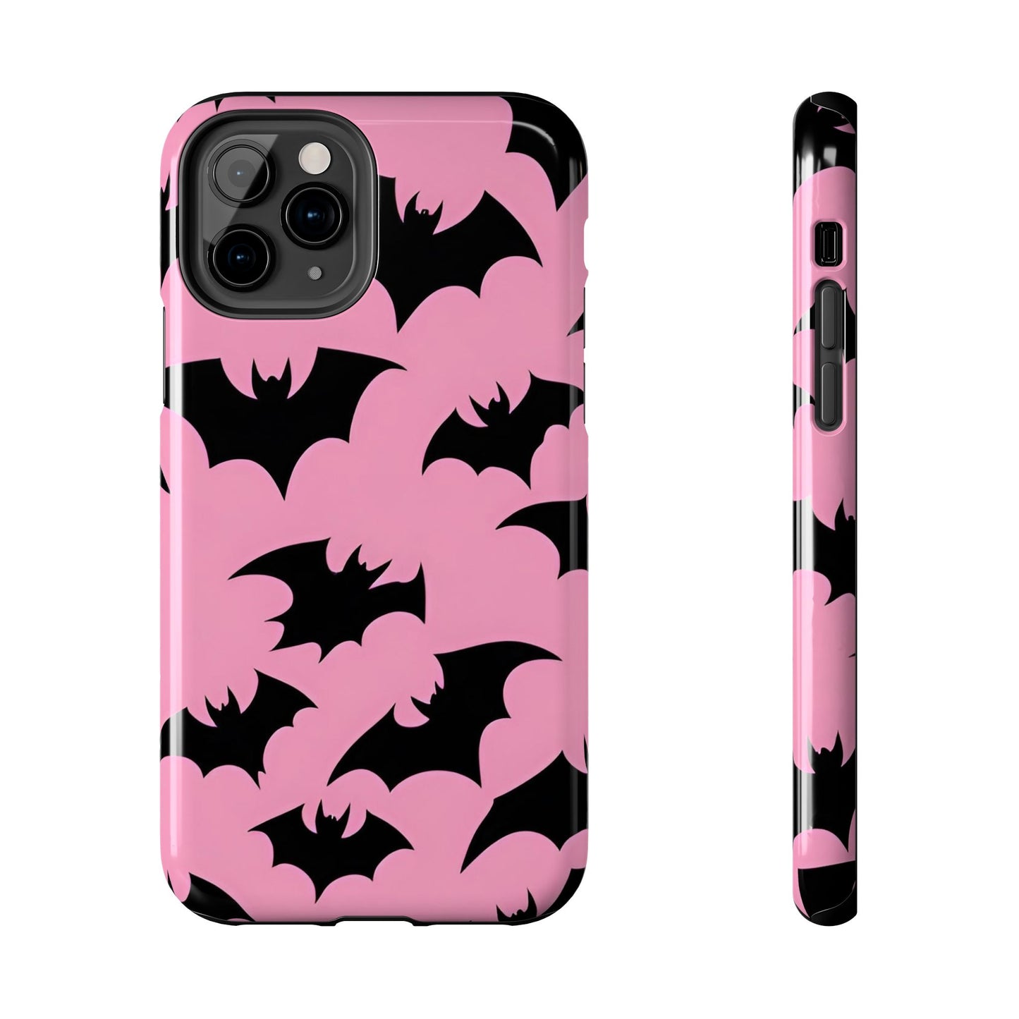 Halloween Bats on Pink - Tough Phone Case for iPhones and Samsung Smartphones