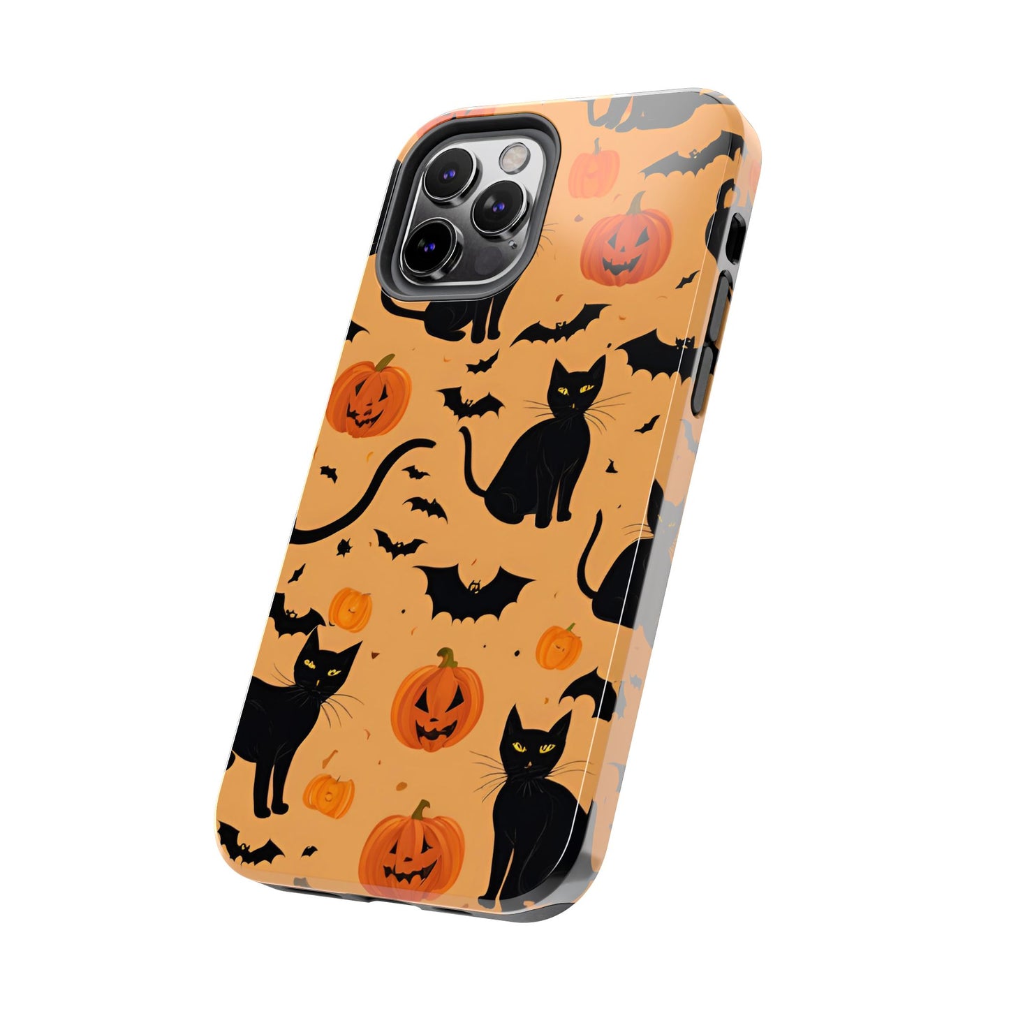 Halloween Black Cats and Pumpkins - Tough Phone Case for iPhones and Samsung Smartphones