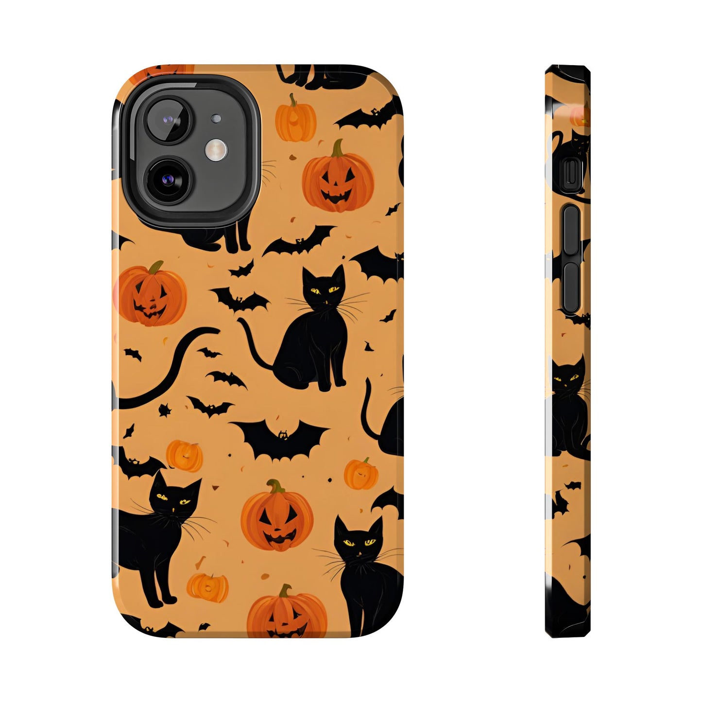 Halloween Black Cats and Pumpkins - Tough Phone Case for iPhones and Samsung Smartphones