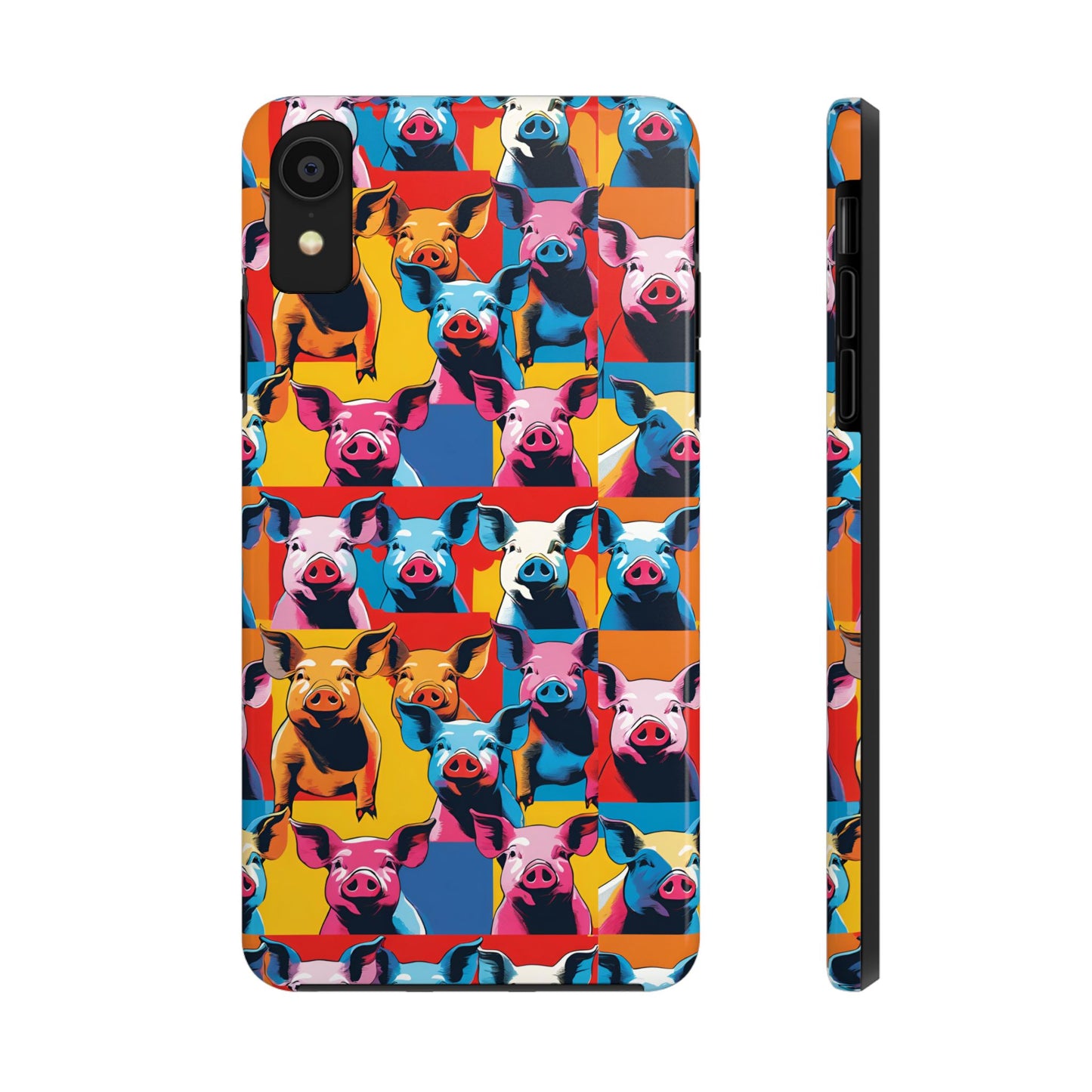 Colorful Pop Art Style Pigs Design - Tough Phone Cases for iPhone and Samsung Smartphones