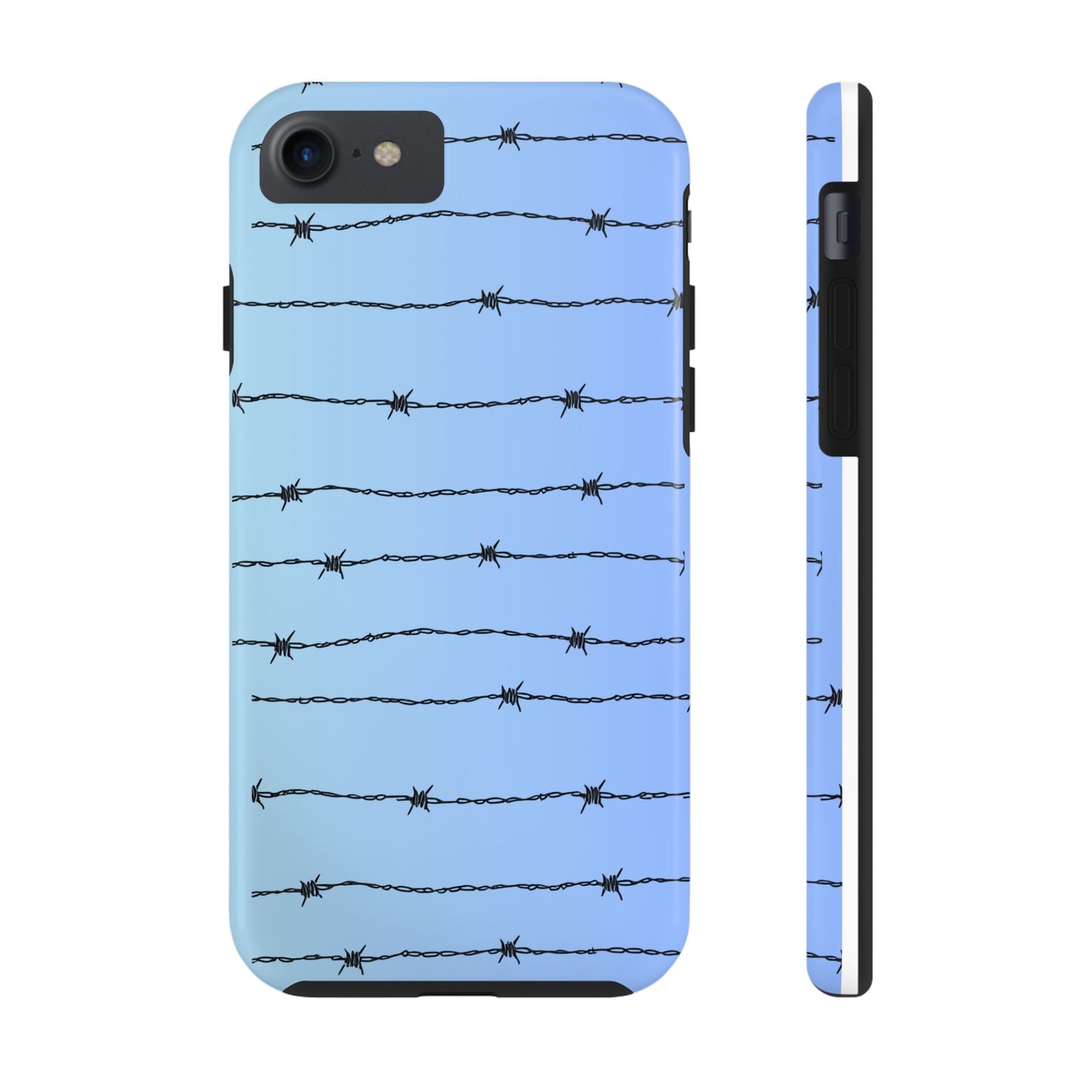 Barbed Wire on Blue - Tough Phone Case for iPhone and Samsung Phone Cases