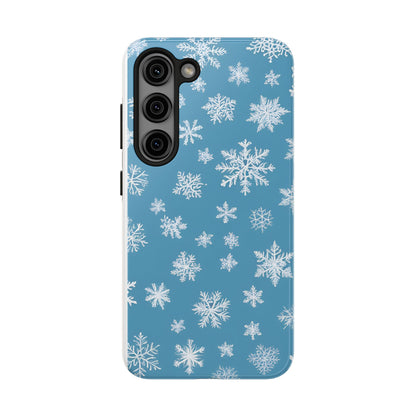 Snowflakes on Blue -Tough Phone Case for iPhone and Samsung Smartphones