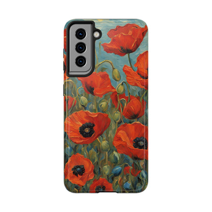 Field of Red Poppies - Tough Phone Case for iPhones and Samsung Smartphones