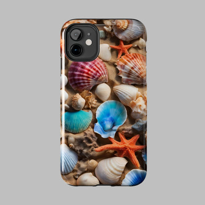 Oceanside memories - Seashells on Beach -Tough Phone Case for iPhones and Samsung Smartphones