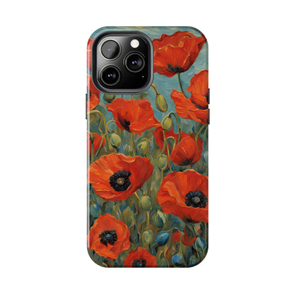 Field of Red Poppies - Tough Phone Case for iPhones and Samsung Smartphones