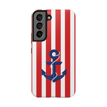 Stars and Stripes with Anchor - Tough Phone Case for iPhones and Samsung Smartphones