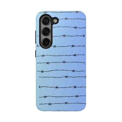 Barbed Wire on Blue - Tough Phone Case for iPhone and Samsung Phone Cases