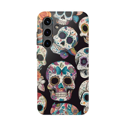 Day of the Dead Sugar Skulls el Día de Todos los Santos - Tough Phone Case for iPhones and Samsung Smartphones