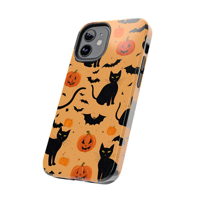 Halloween Black Cats and Pumpkins - Tough Phone Case for iPhones and Samsung Smartphones