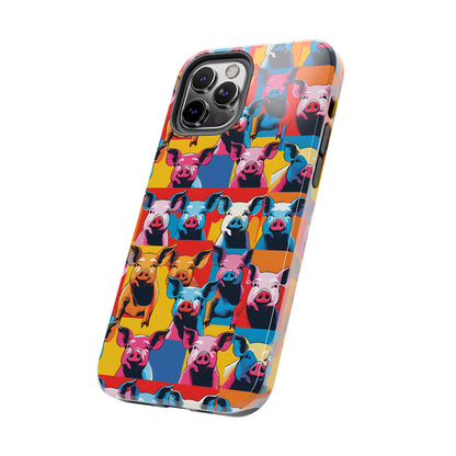 Colorful Pop Art Style Pigs Design - Tough Phone Cases for iPhone and Samsung Smartphones