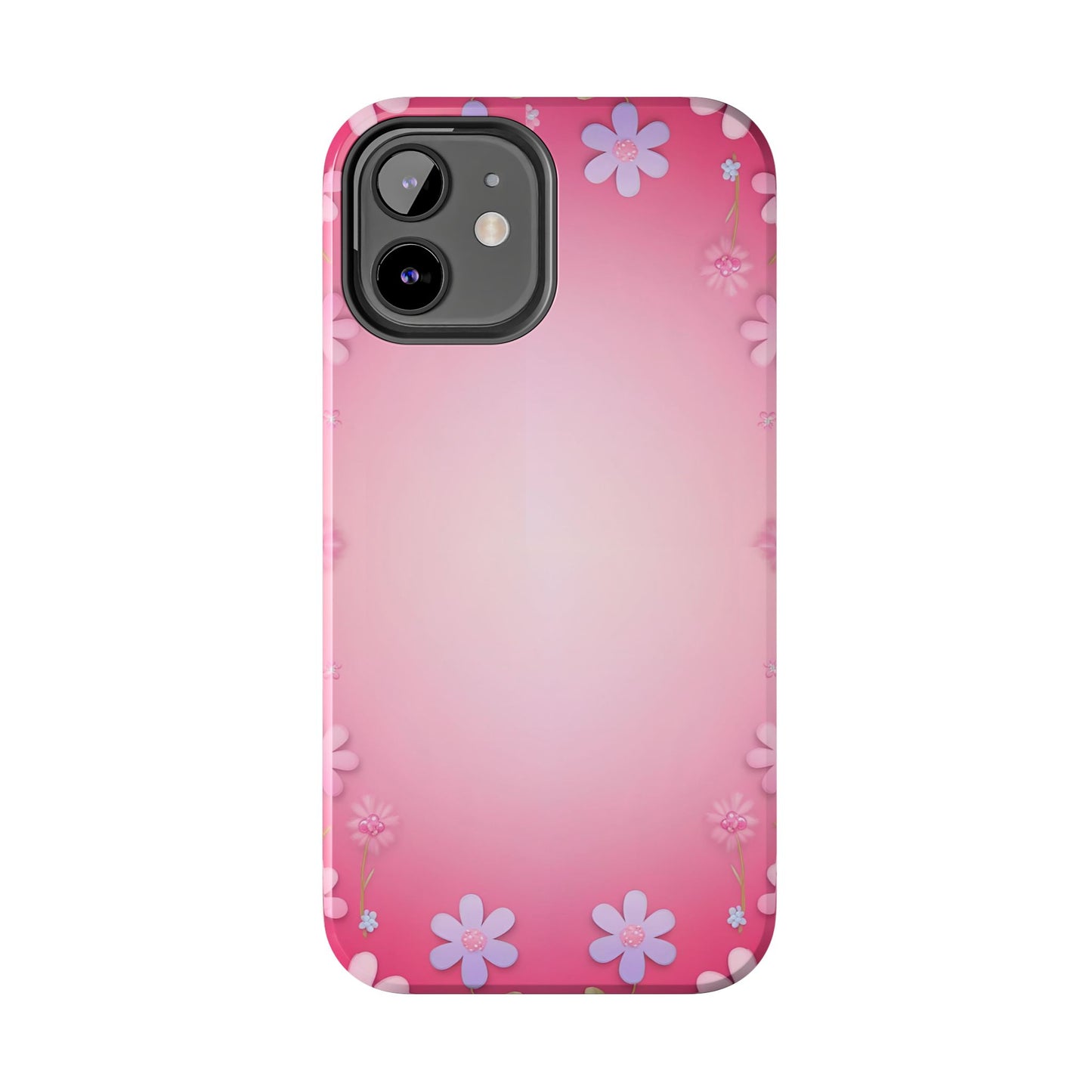 Phone Case - Flowers on Pink Ombre Design