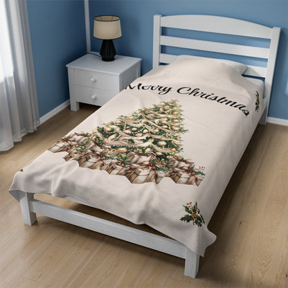 Plush Blanket - Elegant Christmas Tree Design