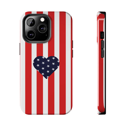 Stars and Stripes with Love - Tough Phone Case for iPhones and Samsung Smartphones