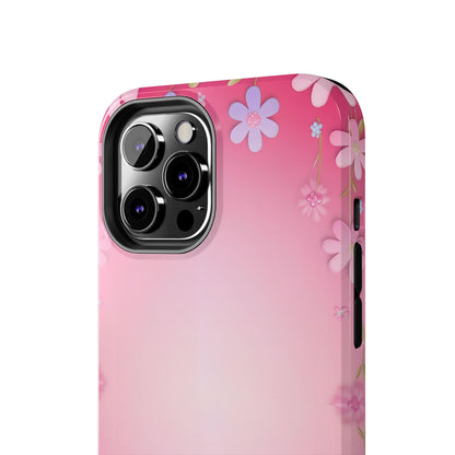 Phone Case - Flowers on Pink Ombre Design