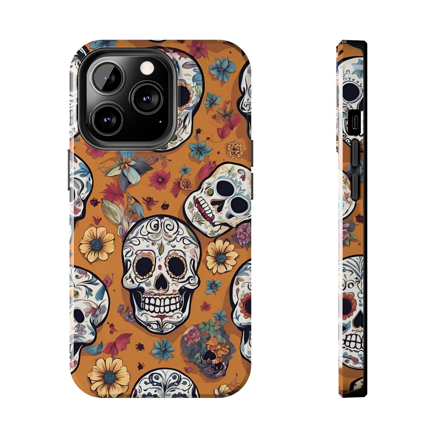 Phone Case - Day of the Dead Sugar Skulls Design  el Día de Todos los Santos iPhone and Samsung Smartphones