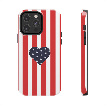 Stars and Stripes with Love - Tough Phone Case for iPhones and Samsung Smartphones