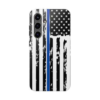 Phone Case: American Flag Blue Line Law Enforcement