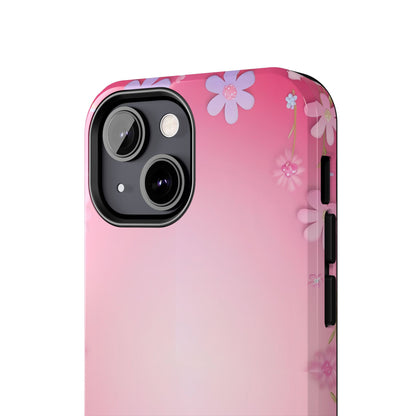 Phone Case - Flowers on Pink Ombre Design