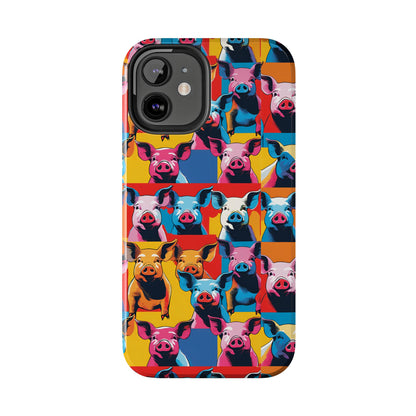 Colorful Pop Art Style Pigs Design - Tough Phone Cases for iPhone and Samsung Smartphones