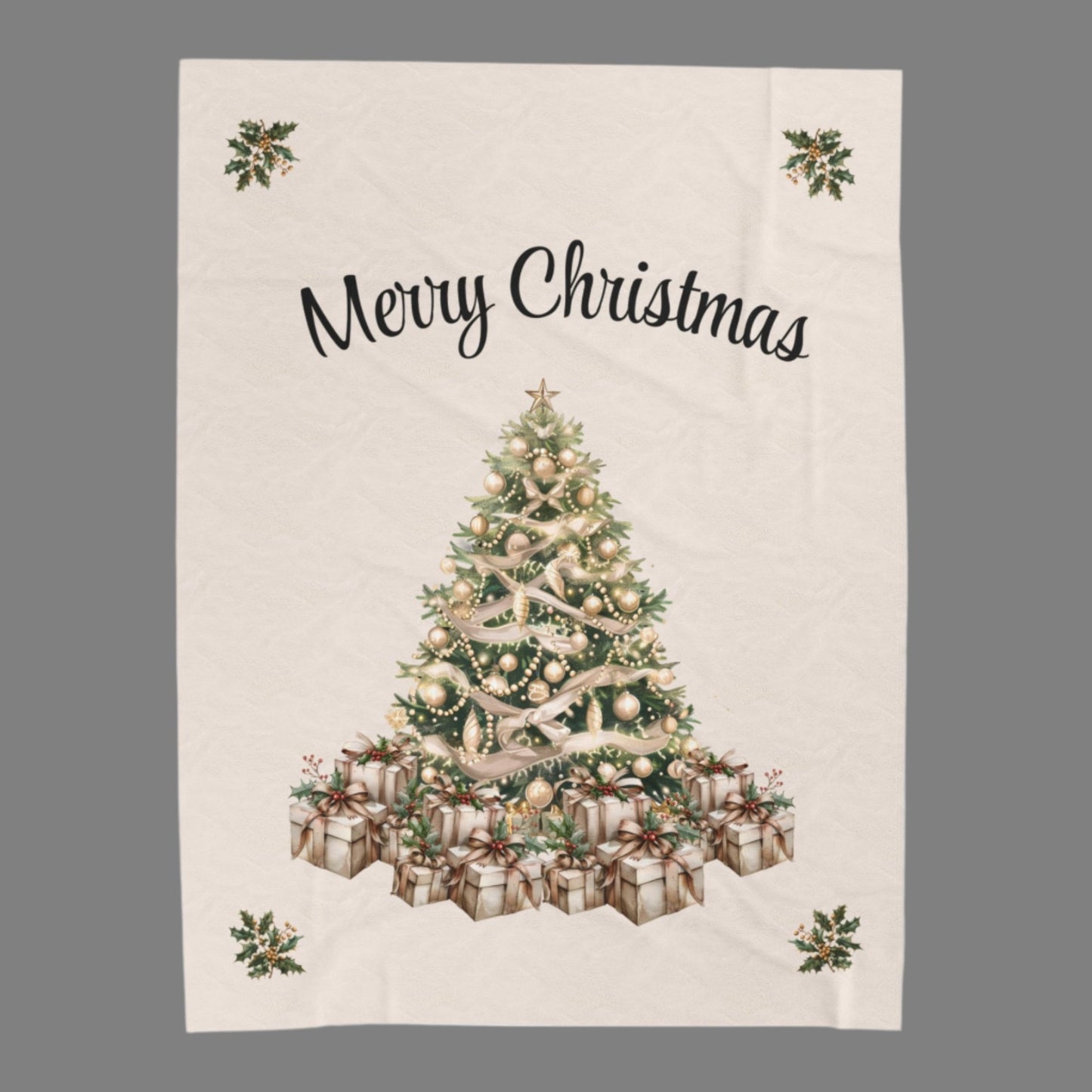 Plush Blanket - Elegant Christmas Tree Design