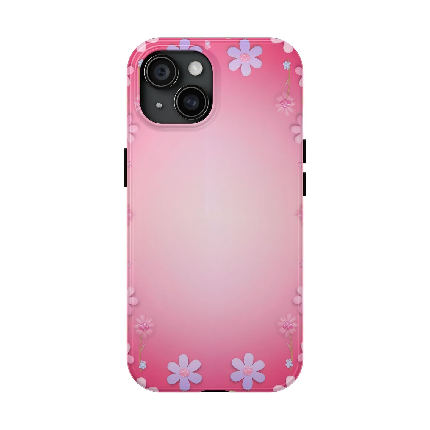 Phone Case - Flowers on Pink Ombre Design