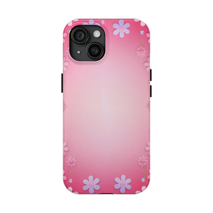 Phone Case - Flowers on Pink Ombre Design
