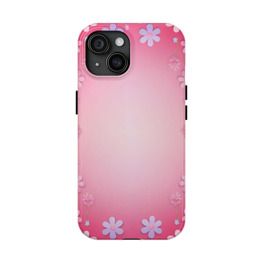 Phone Case - Flowers on Pink Ombre Design