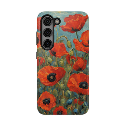 Field of Red Poppies - Tough Phone Case for iPhones and Samsung Smartphones