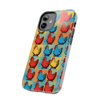 Artful Chickens - Tough Phone Case for iPhones and Samsung Smartphones